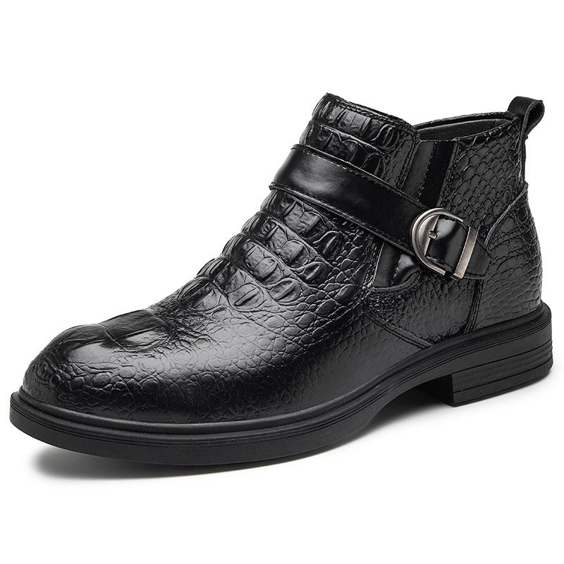mønstrede høje business casual lædersko