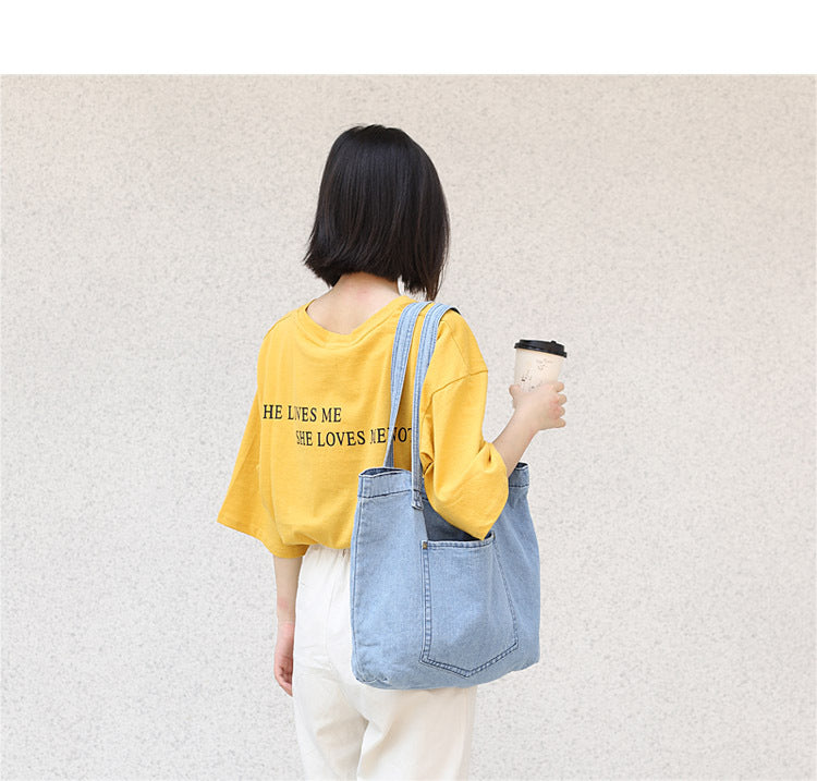 Denim handbag