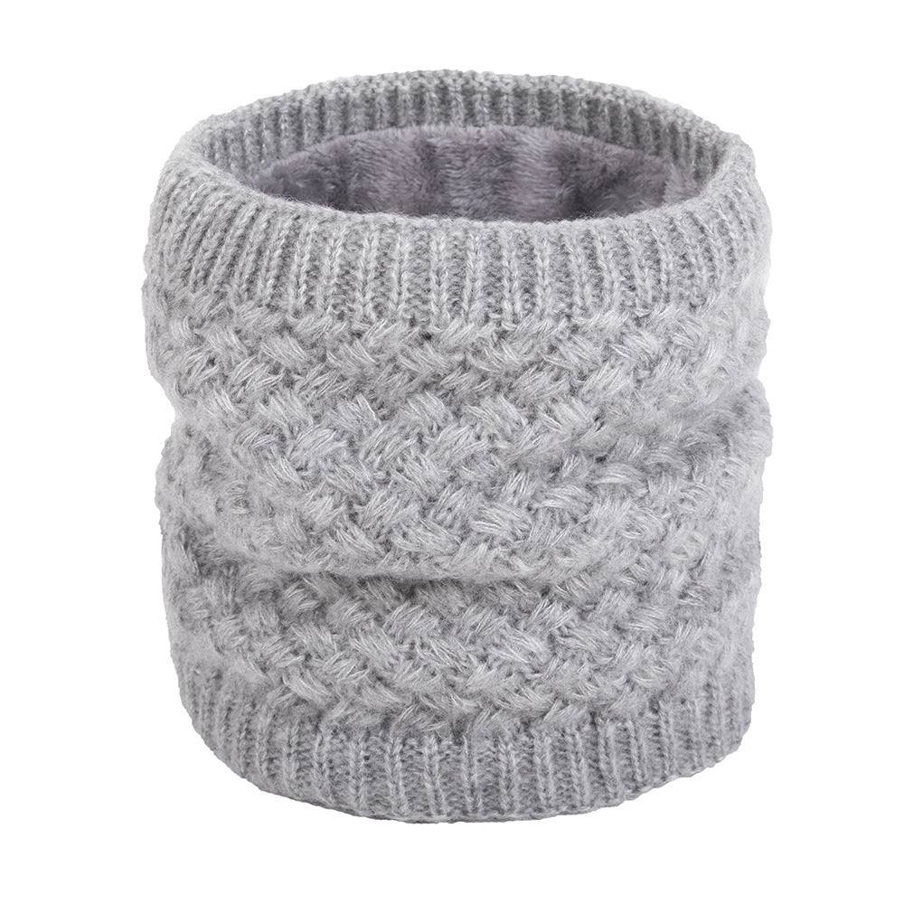 Winter plus velvet warm wool knitted bib cover