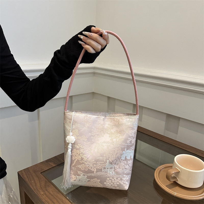 Chinese-style Handbag With A Vintage Hanfu-inspired Design Single-shoulder Bag