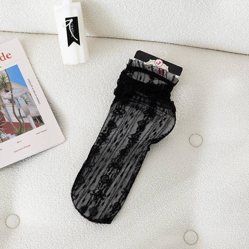 Vintage Mesh Lace Japanese Style Lace Long Socks