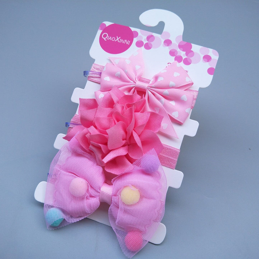 Three-piece children's bow with headband