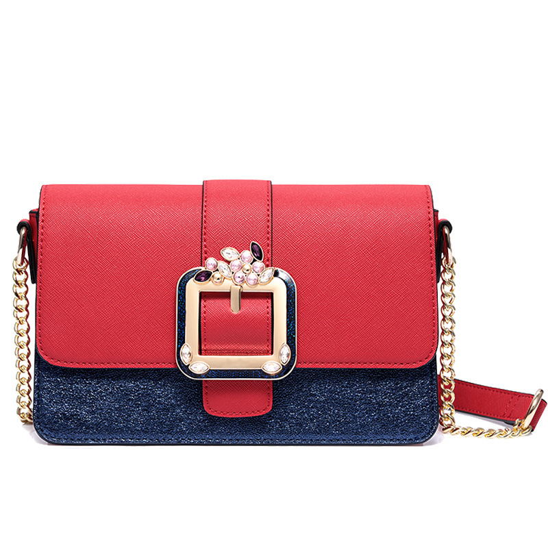Chain small square bag diamond lock handbag