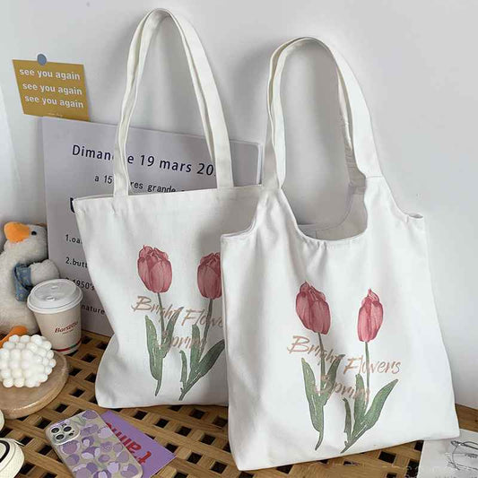 Tulip Canvas Bag Women's Shoulder Large Capacity