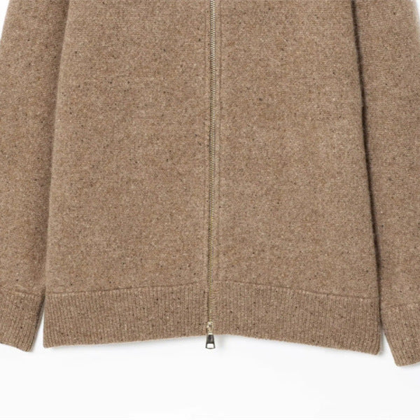 Lazy Style Faux Fur Collar Jacket Knit Sweater Coat