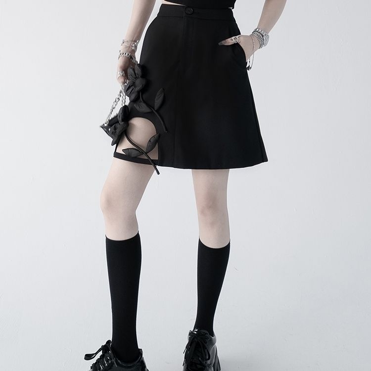 New Design Sense Stitching Flower A- Line Skirt Skirt