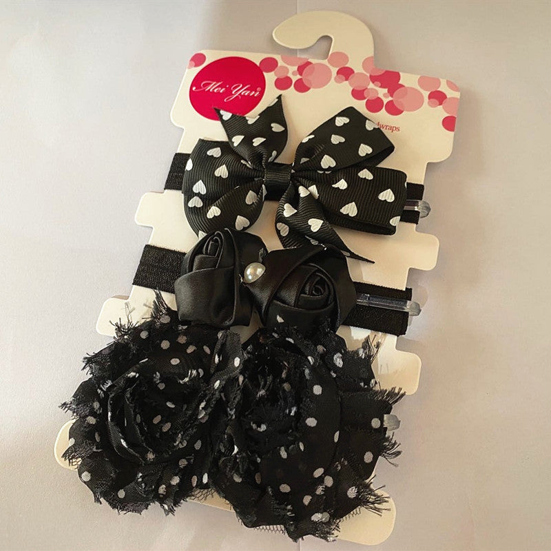 Three-piece children's bow with headband