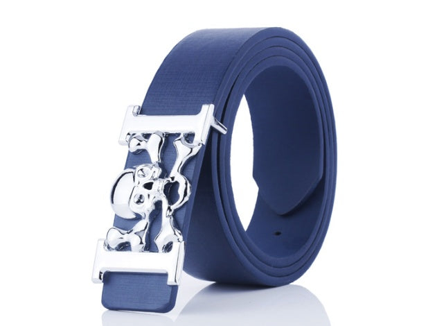 Student decorative skull smooth buckle belt