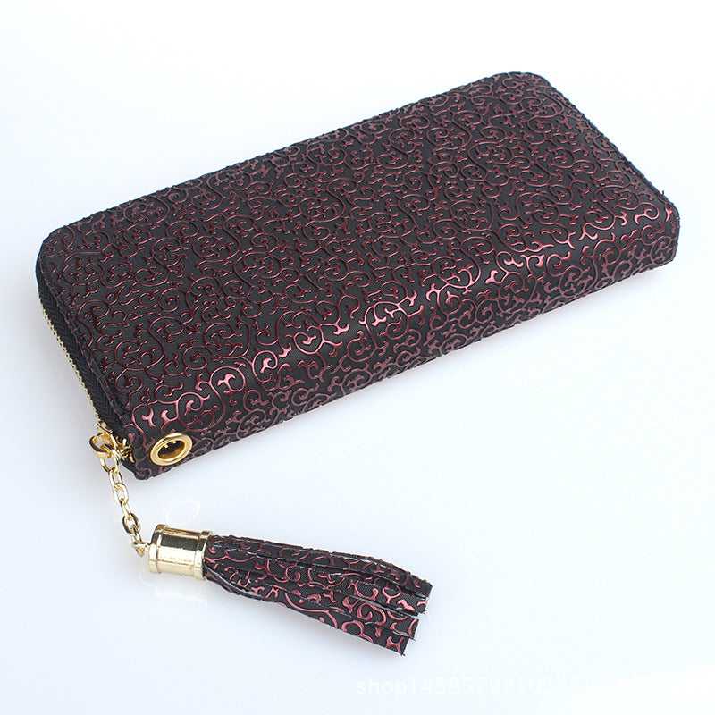 Printed Totem Tassel Wallet
