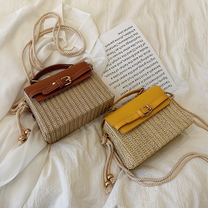 Straw woven fashion handbag