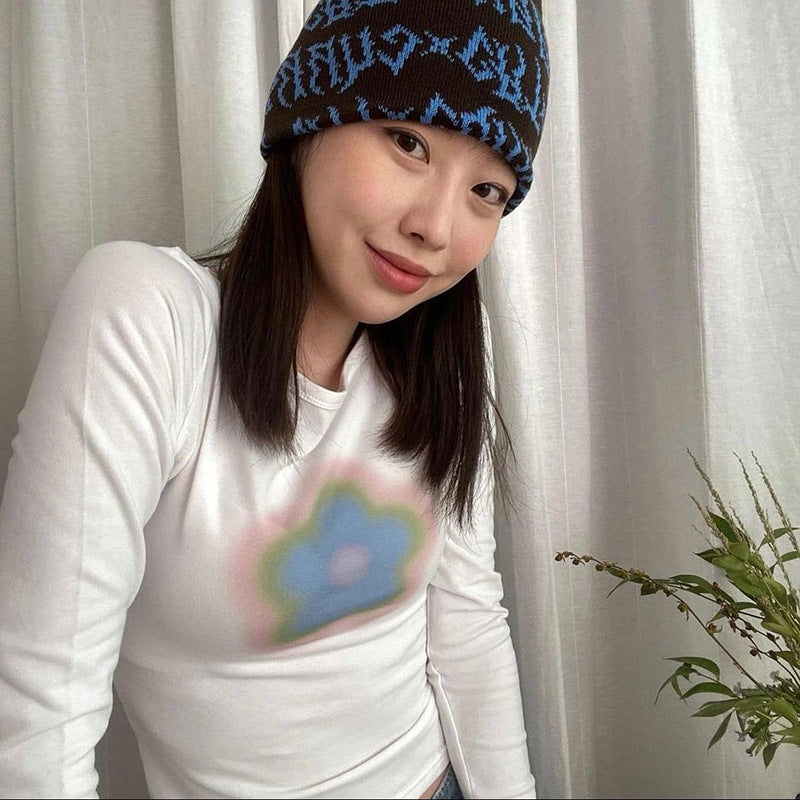 New Thin Slim Long-sleeved T-shirt With Thin Front Shoulder