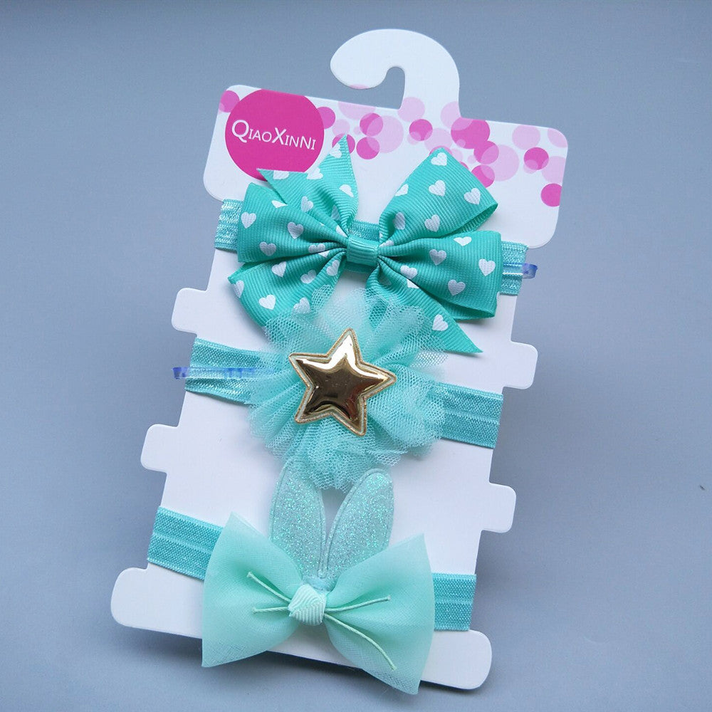Three-piece children's bow with headband