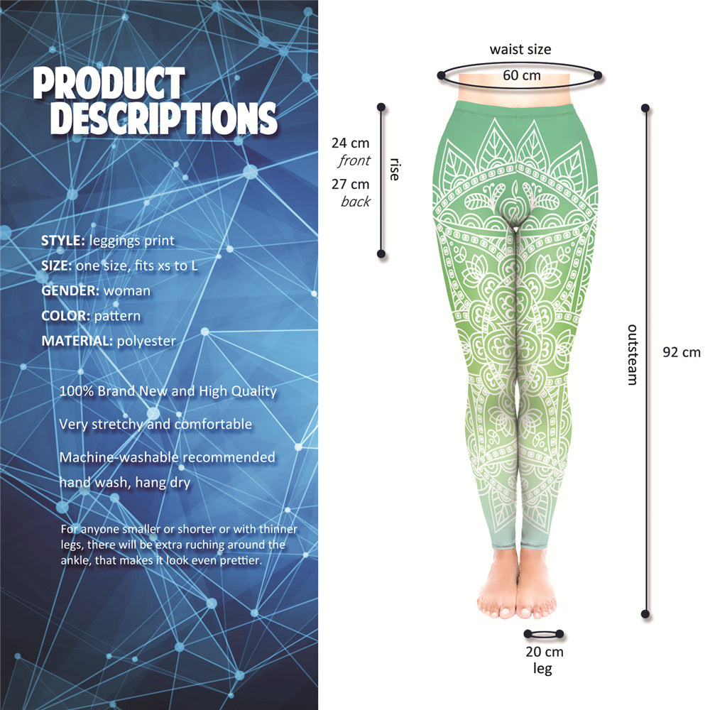 Totem print nine-minute pants