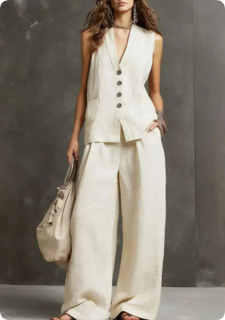 Seasonal Laid-back Linen Suit