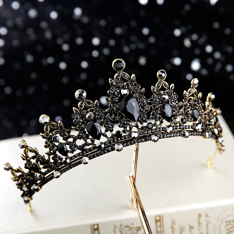 Vintage Black Luxury Crown Bridal Headwear