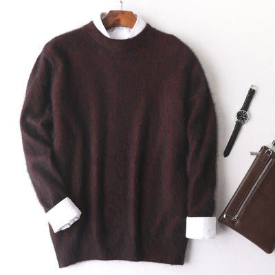 Autumn And Winter New Cashmere Men's Round Neck Loose Thick Mink Sweater