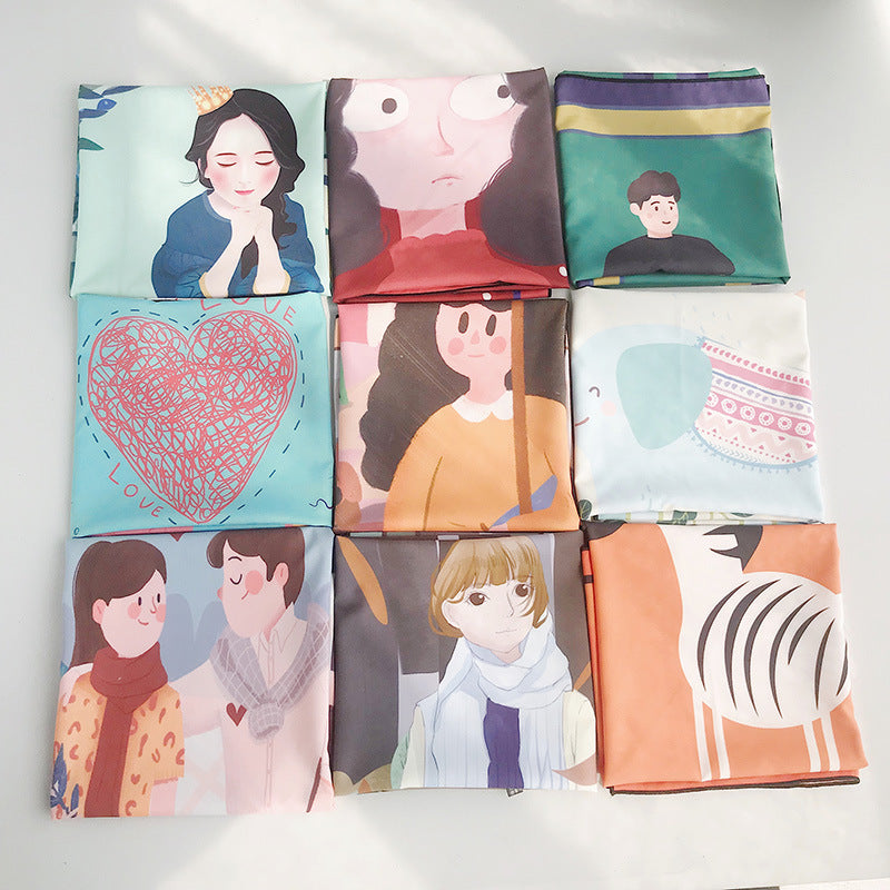 Decorative Spring And Autumn Chiffon Print Small Scarf