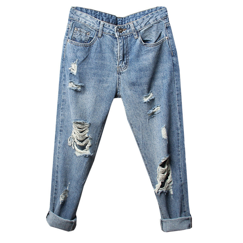 Loose slim cropped pants