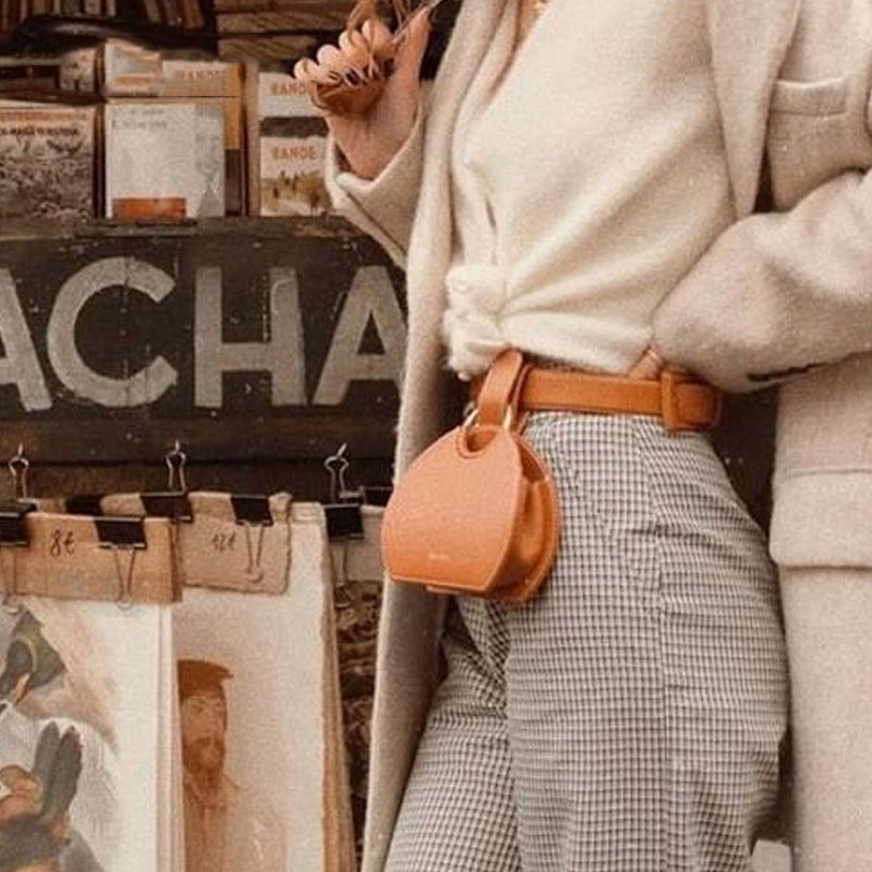 Simple half - circle waist ring saddle bag