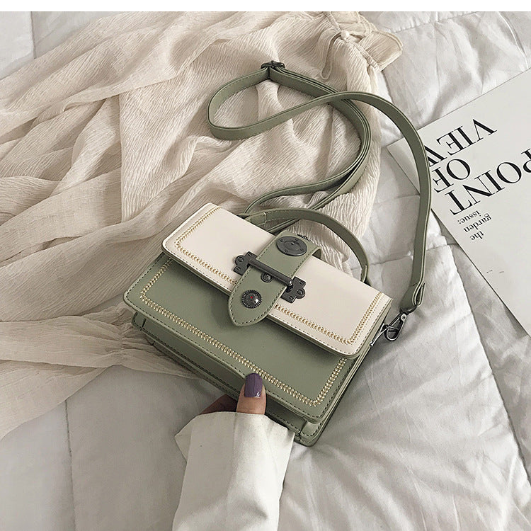 Contrasting color small square bag
