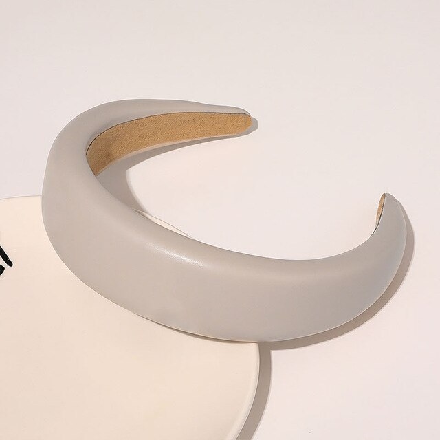 European And American Pu Leather Thickened Sponge Headband