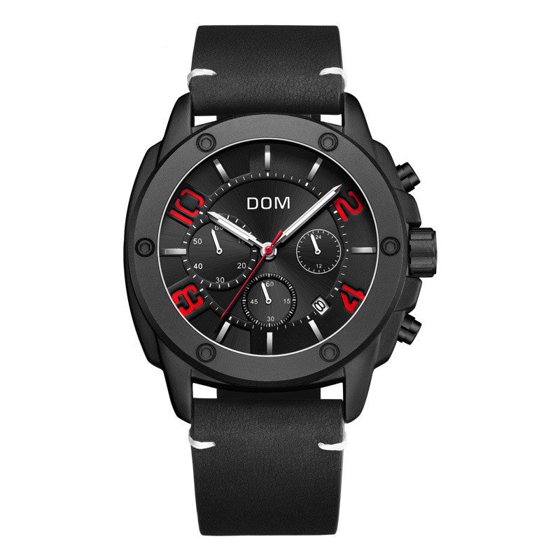 Belt three-eye sports watch