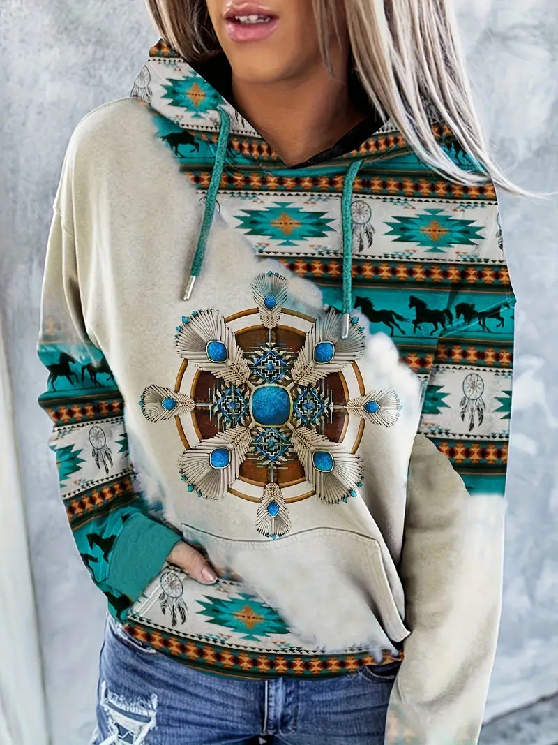 Women's Hoodie Fashionable Ethnic Style Casual Sports Hoodie