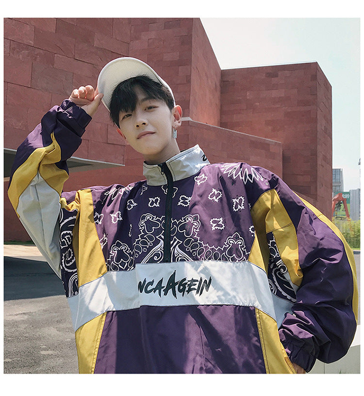 Retro street hip hop track jacket