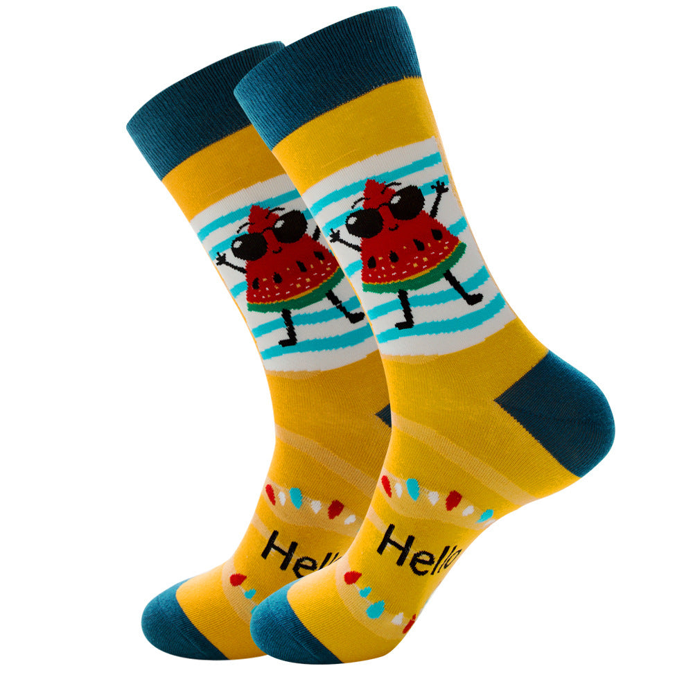 Geometric Fruit Women Socks Street Trend