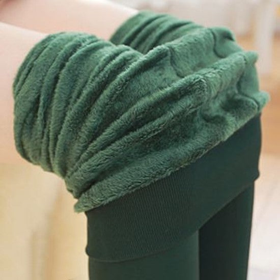 Plus-fløjlsforede tykke leggings