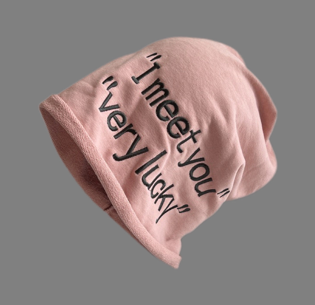 Large Letter Curling Pile Heap Cap