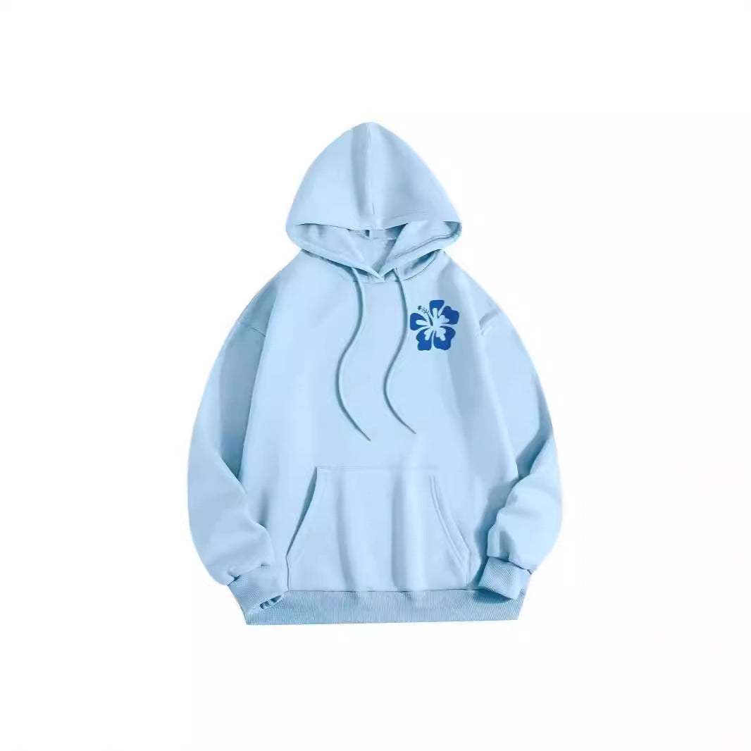 Hættetrøje med trådtryk, broderet sweater til kvinder