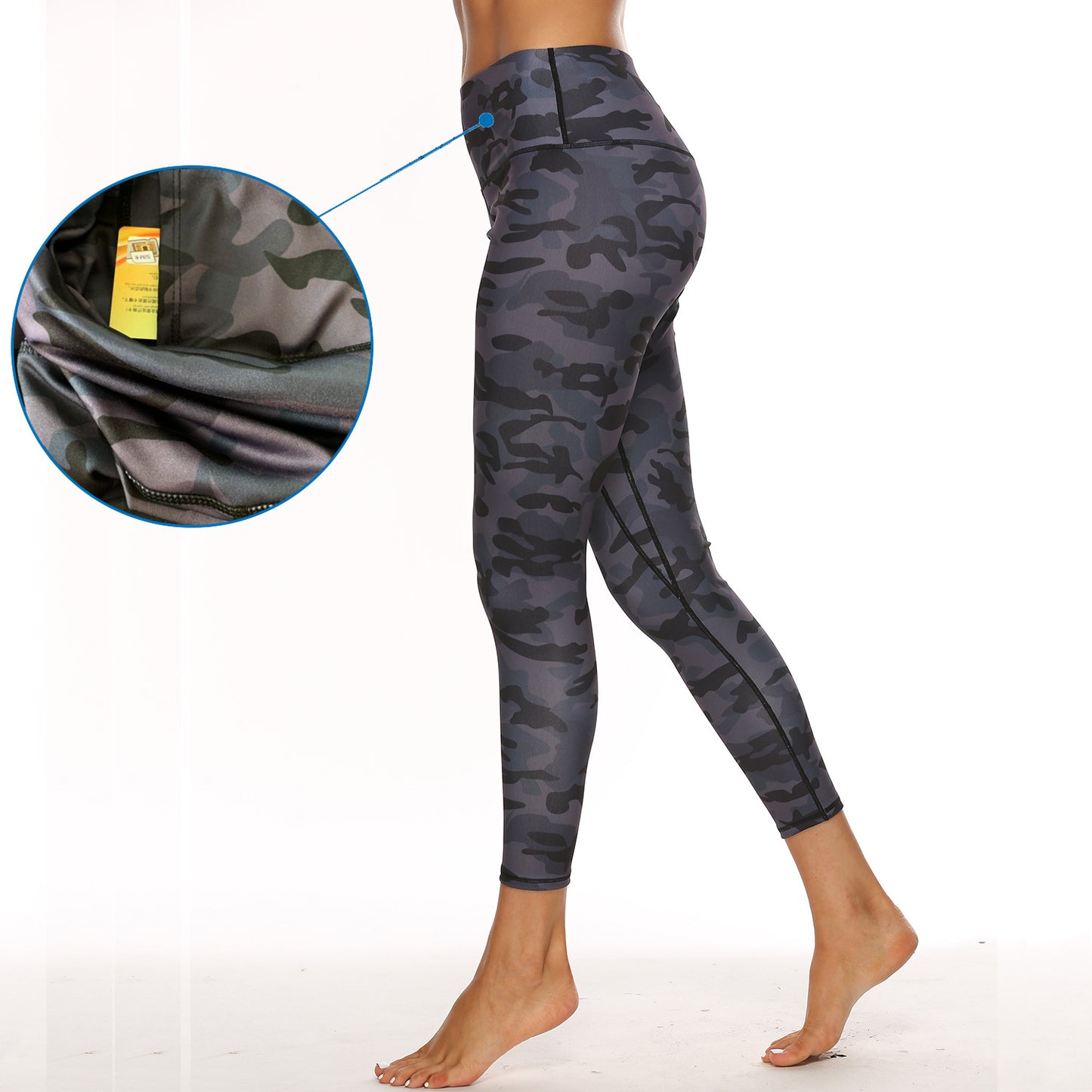 Højtaljede numseløftende basic fitness yogabukser