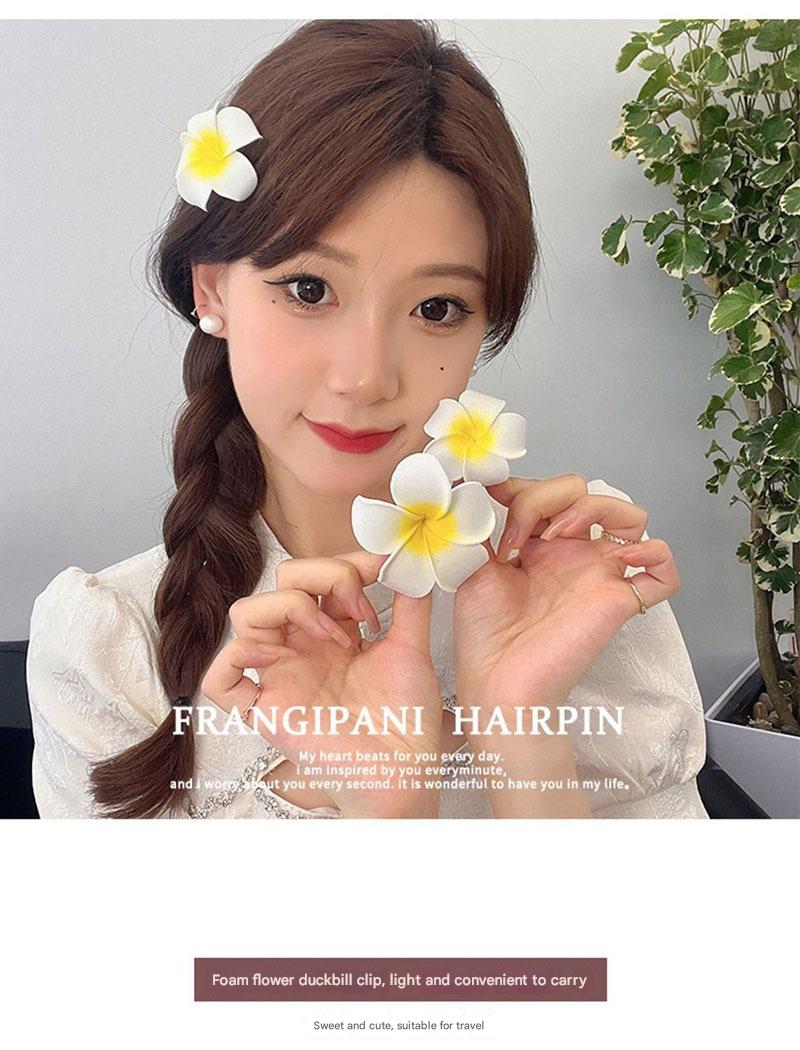 Flower Hairpin, Beach-themed Artificial Flower Headpiece, Eggflower Hairpin, Summer Vacation Destination Bridal Hairpin, Women's Headpiece.