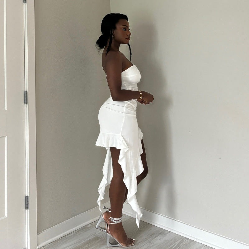Womens Stylish Figure-hugging Off-shoulder Tube Dress