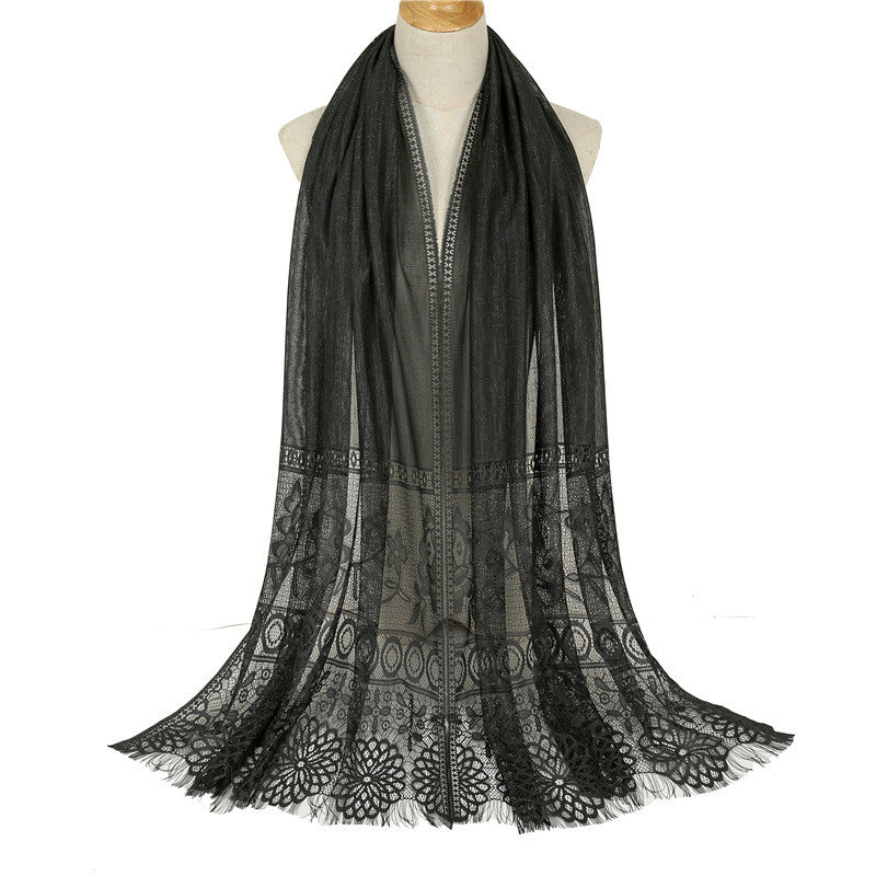 Solid color hollow scarf