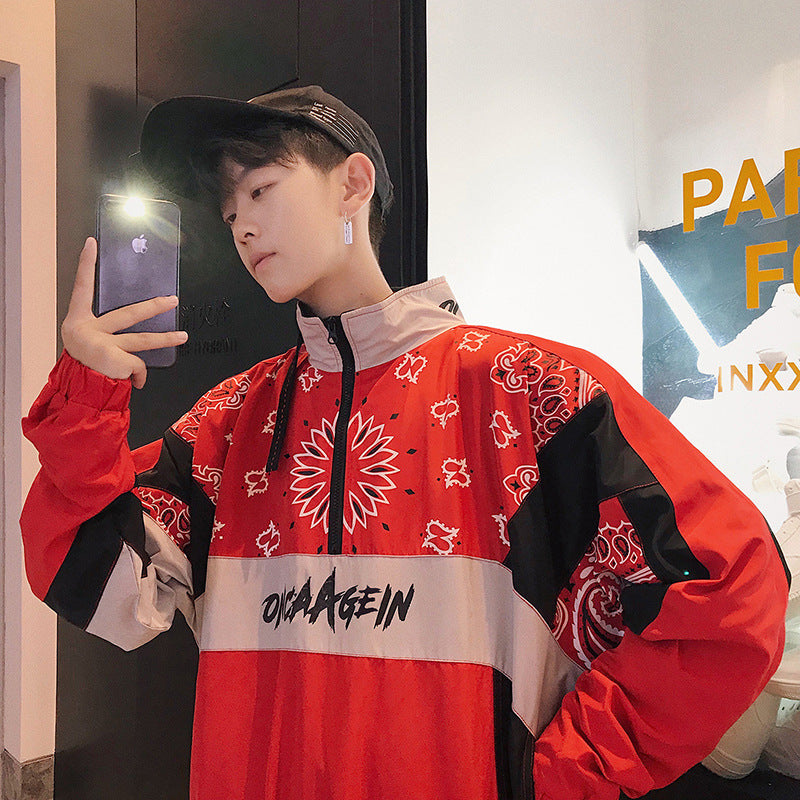 Retro street hip hop track jacket