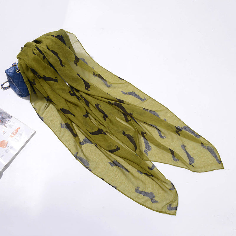 Puppy printed pattern beach sunscreen scarf
