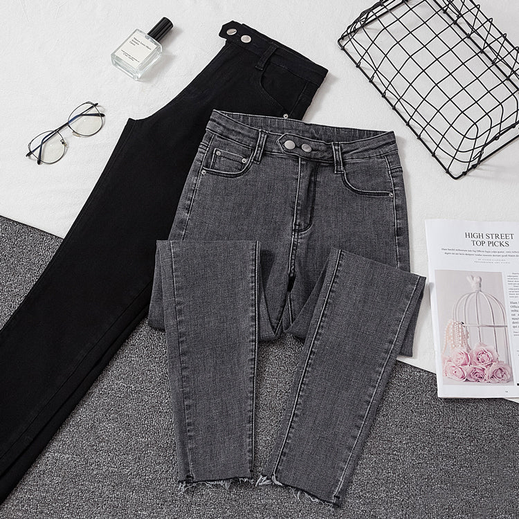 High-rise slim-fit skinny pencil cropped pants