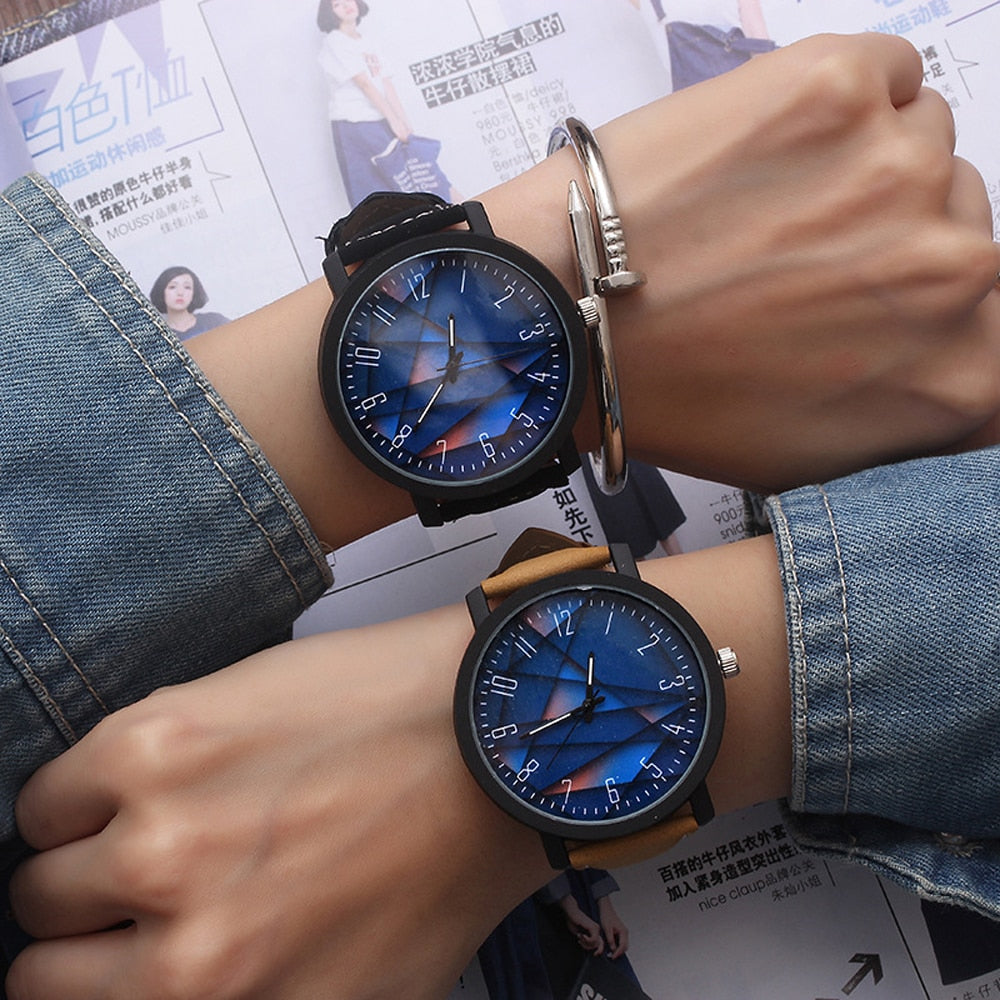 Fashion Casual Big Dial Belt Watch