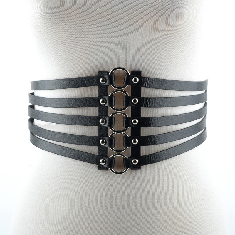 Punk personality rivet girdle