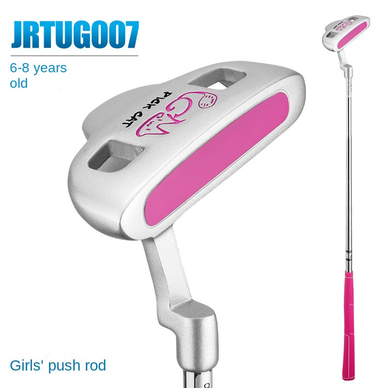 Golf Children Start To Learn The Cue Club