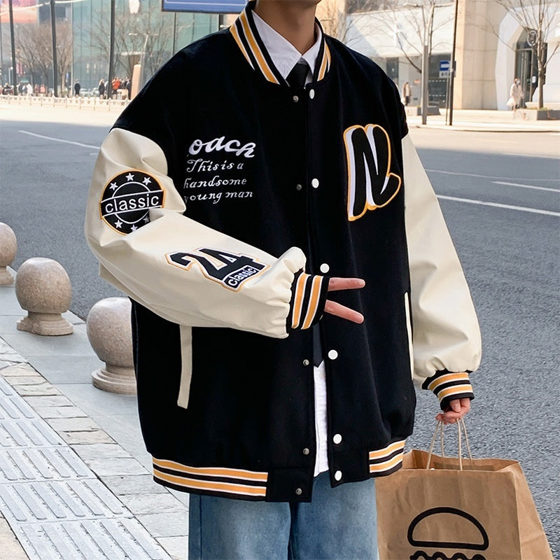 New Stylish Unisex Patchwork Color-block Mens Casual Jacket