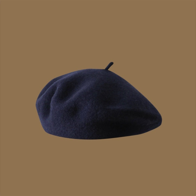 Uld Beret Piger Japansk Stil Kunstnerisk Vintage Malermunkehue