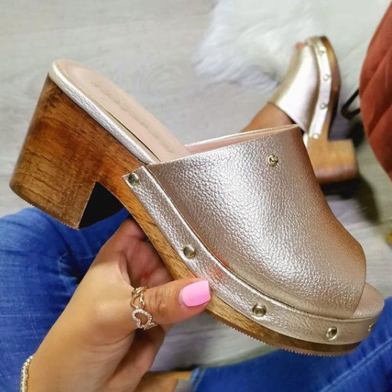 Thick-heeled Wedge-heel Platform Sandals Women's Shoes