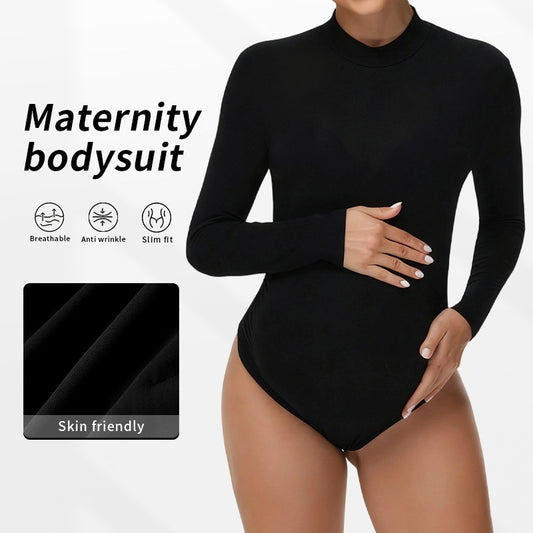 Long-sleeve Form-fitting Mid-neck Bodysuit