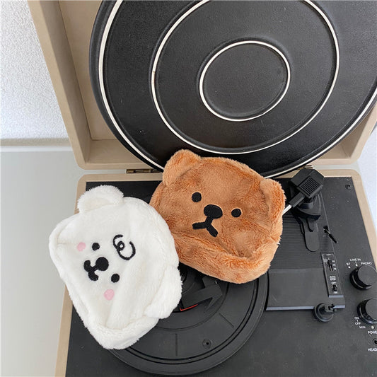 Warm Cute Plush Bear Mini Doll Coin Purse Storage Bag