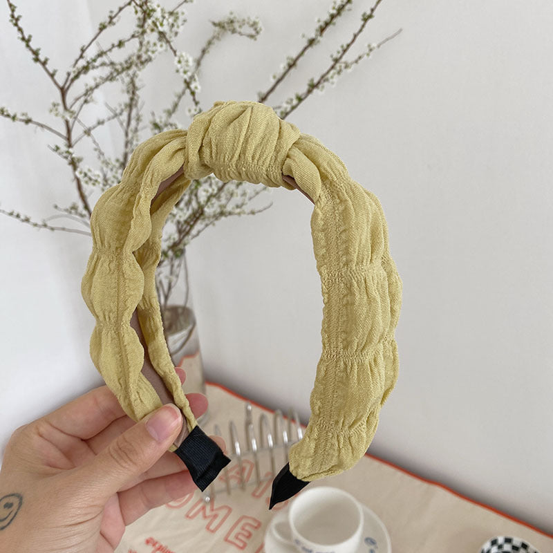 New Simple Pleated Knotted Face Wash Cute Headband