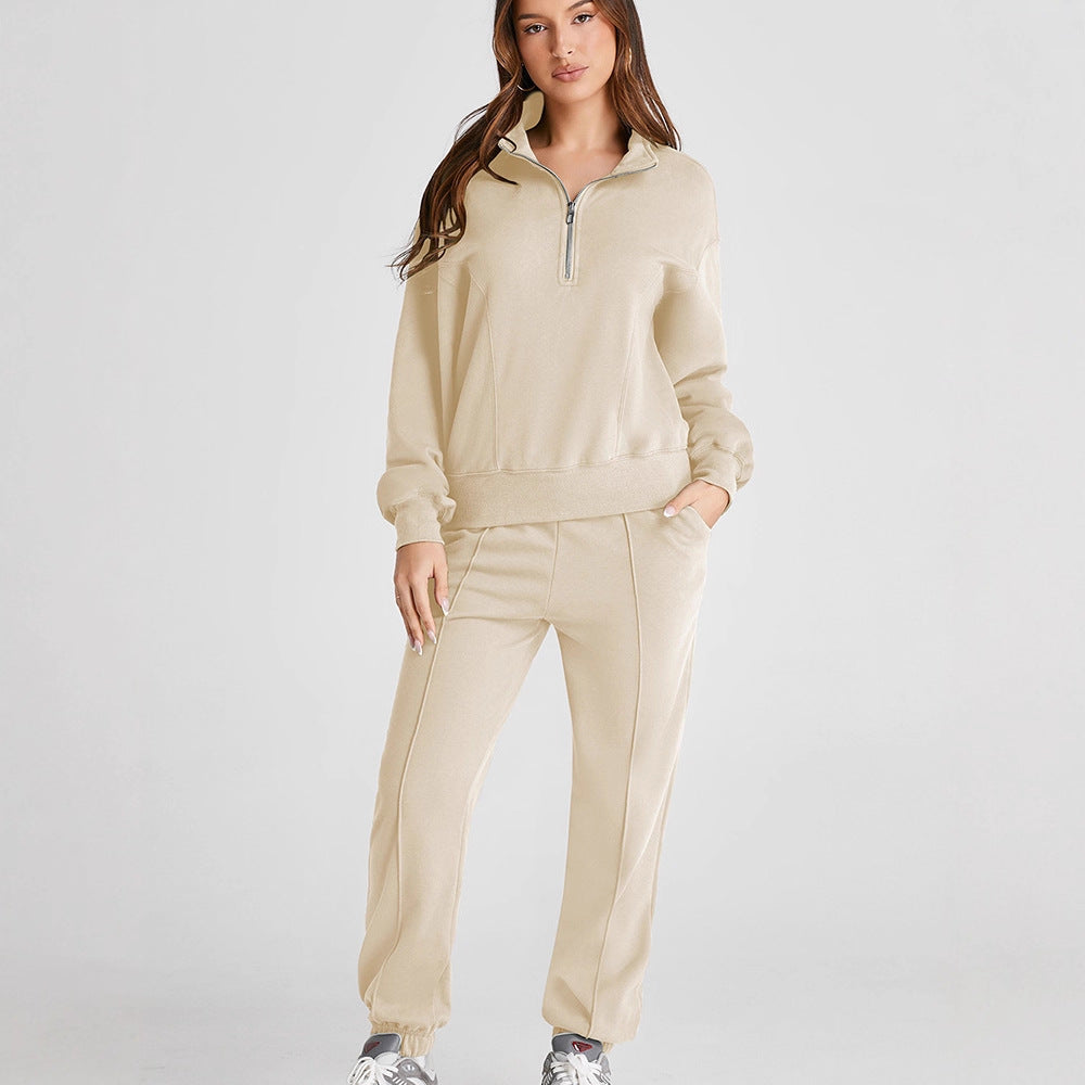 Shiying AutumnWinter New Solid-Color Sporty Casual Womens Set