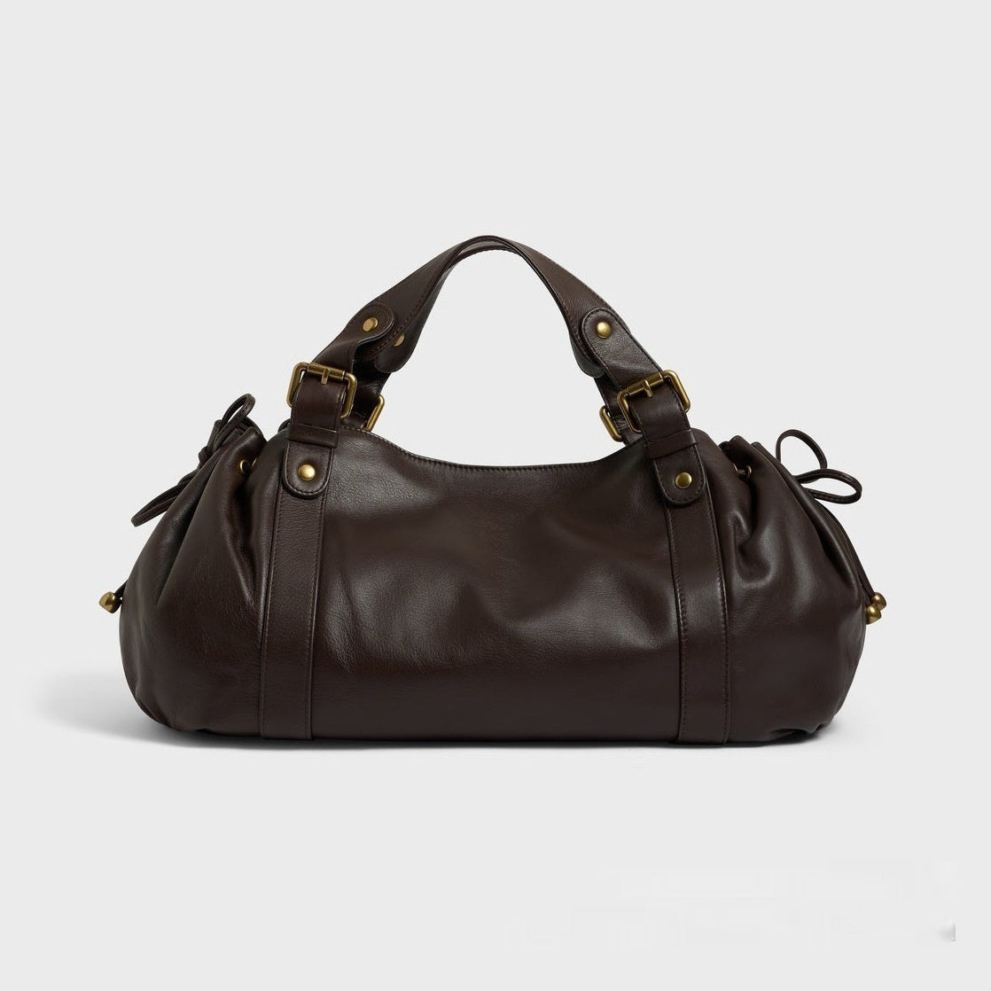 Womens Solid-Color Simple Tote HandbagShoulder Bag